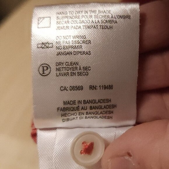 Report Collection Red Short Sleeve Bird Print Shirt Small - Picture 5 of 6